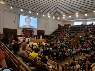 Edward Snowden, live from Russia at ORGCon 2019